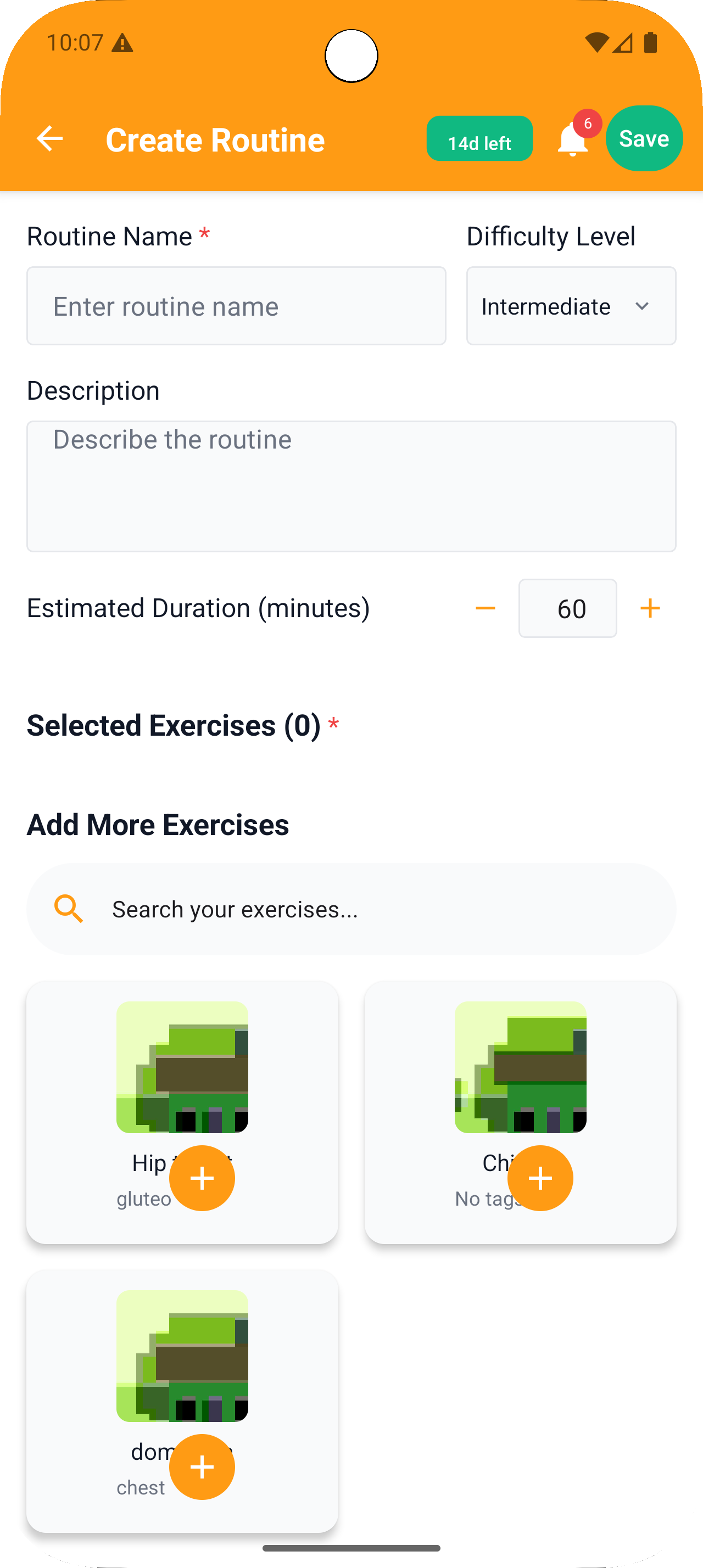 Coach creating workout routines